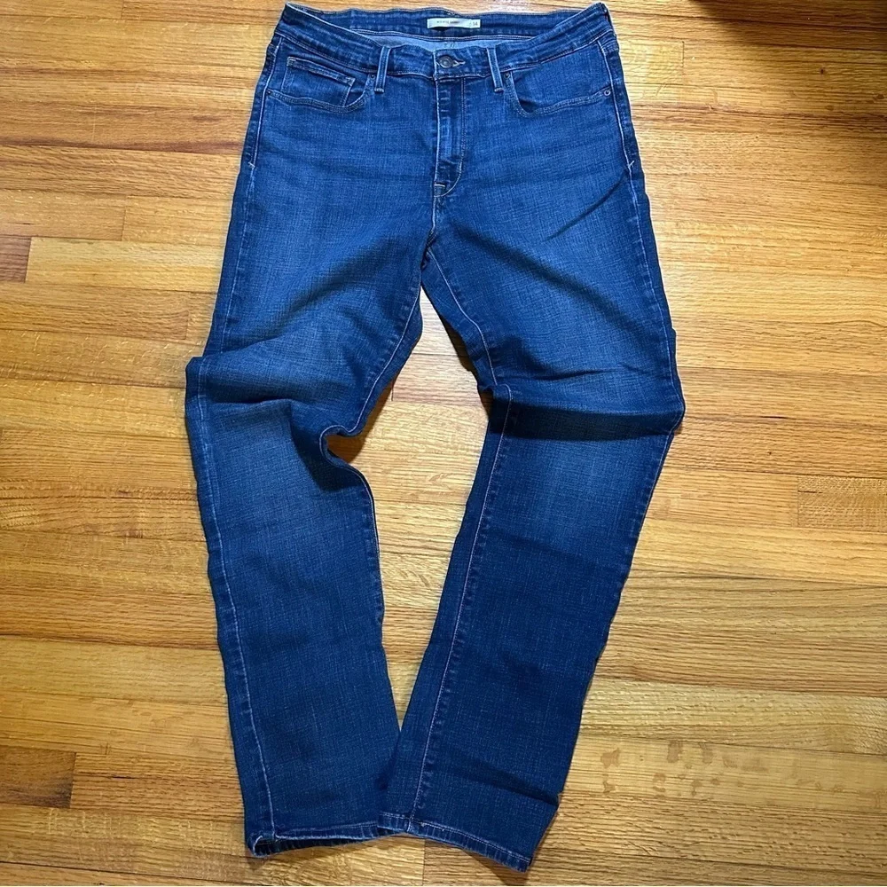 Levi's Womens Jeans Mid Rise Skinny Size 14 Dark Wash Denim Pants 32X32 (j10)